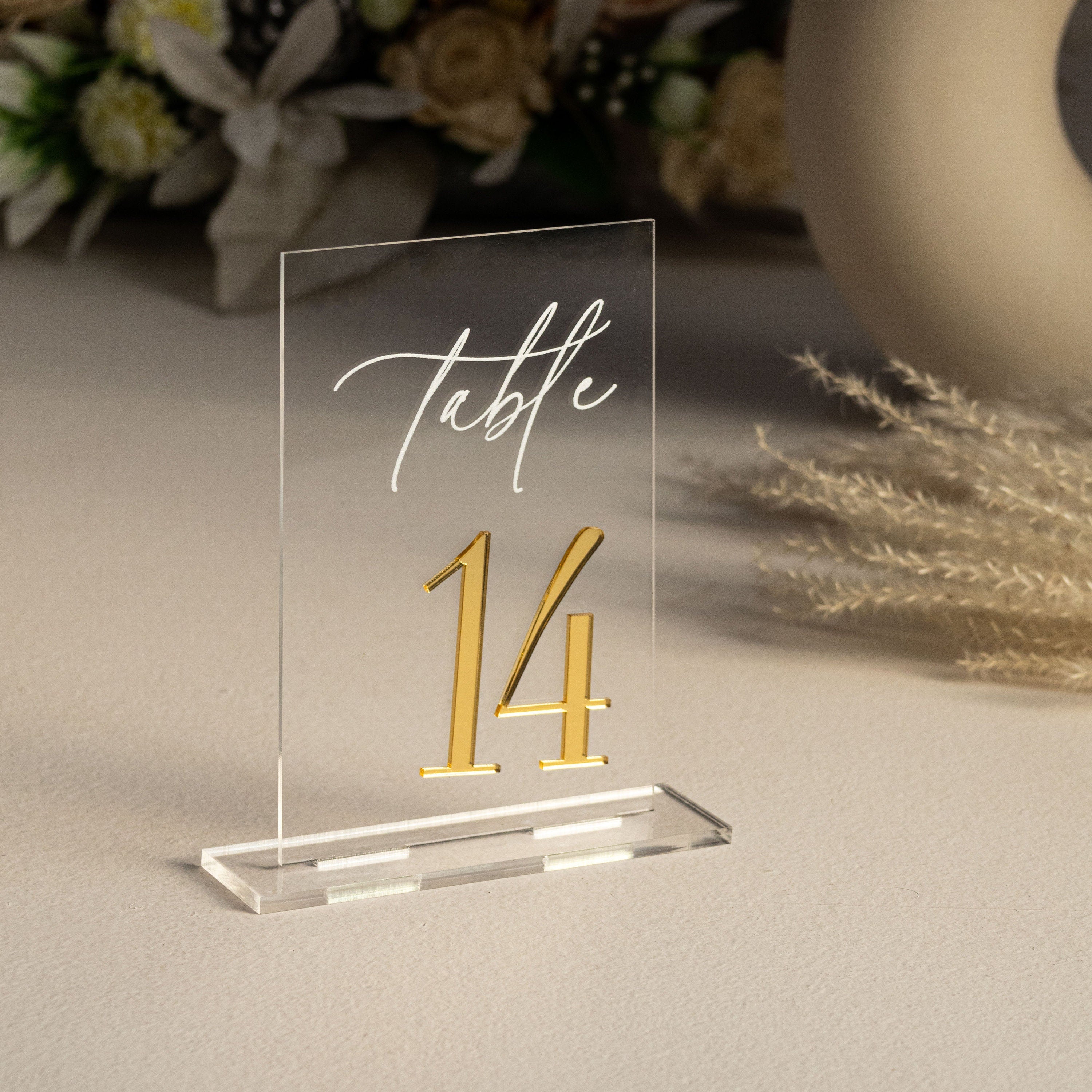 Photo Pastel and Clear Table Numbers