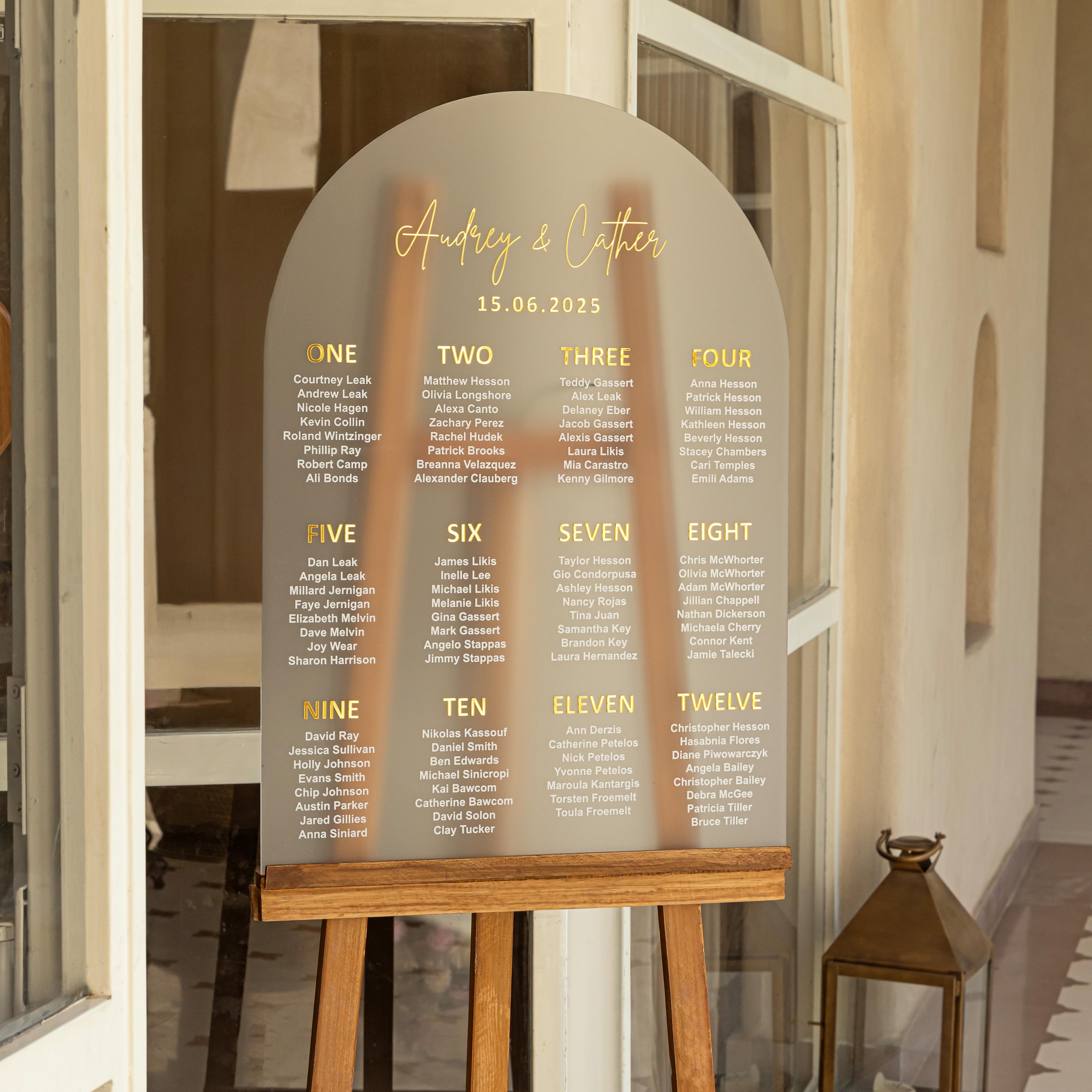 Frosted Seating Chart