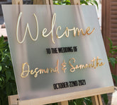 Frosted Acrylic Last Name Wedding Sign