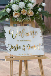 Personalized painted back Welcome Sign