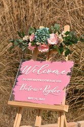 Brushed Back Acrylic Welcome Sign