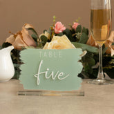 Brush Table Numbers | Painted Back Table Numbers | Acrylic Table Numbers | , Centerpieces Luxury Decorations, Wedding Table Number
