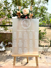 Frosted Acrylic Seating Chart, Wedding seating chart