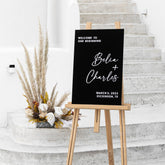 Wedding Welcome Sign, Black Acrylic Sign