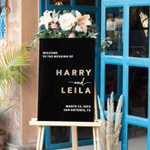 Ceremony Welcome Sign, Black Acrylic Sign