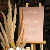 Mirror Rose Gold Acrylic Welcome Sign