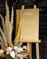 Gold Mirror Acrylic Welcome Sign-RR