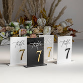 Black Acrylic Table Numbers - Wedding Table Decor - Wedding Signage - Table Signs - Table Numbers - Wedding Stationery - Reception Signs AOA