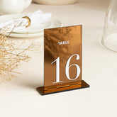 Mirror Copper Acrylic Table Numbers | Wedding Table Numbers | Wedding Table Signs | Table Numbers Wedding Decoration | Wedding Table Decor AG