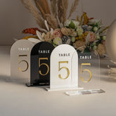 Black Acrylic Table Numbers - Frosted Acrylic Sign - Wedding Table Decor - Wedding Signage - Gold Table Numbers , White Table Numbers AG