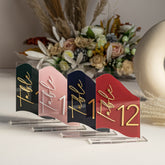 Wedding Table Numbers - Gold Wedding Table Signs - Wedding Table Decor - Clear and Gold Mirror Acrylic Signs - Modern wedding Table decor AG