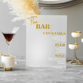 Frosted Acrylic Wedding Bar Sign