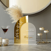 Open Bar Arched Wedding Sign