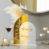Open Bar Arched Wedding Sign, Open Bar Acrylic Sign-RR