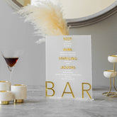 Frosted Acrylic Wedding Bar Sign-RR