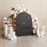 Arched Black Wedding Signs -RR