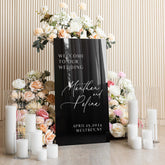 Black Acrylic Welcome Sign for Wedding Reception Decor -RR
