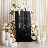 Black Acrylic Wedding Welcome Sign