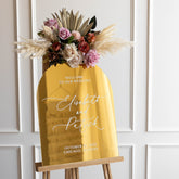 Arched Gold Mirror Acrylic Welcome Sign