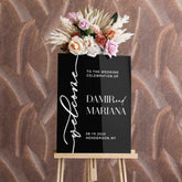 Black Acrylic Welcome Sign for Wedding Reception Decor