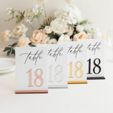 White Acrylic Table Numbers - Wedding Table Decor - Wedding Signage - Gold Table Numbers - Wedding Table Setting - Table Number Wedding AG