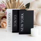 Wedding Table Numbers - Acrylic Table Signs - Black Table Numbers - Custom Table Decor - City Themed Wedding - Wedding Table Decor AG