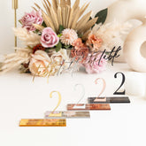 Clear and Gold Mirror Acrylic Signs - Wedding Table Numbers - Wedding Table Decor - Acrylic Table Number Signs - Modern Table Numbers AG