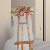 Frosted Acrylic Wedding Sign With 3D Mirror Gold Names