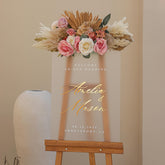 Frosted Wedding Sign with Gold Mirror Names