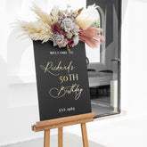 50th birthday welcome sign, Happy birthday acrylic welcome sign-RR