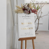 Acrylic Wedding Sign With 3D Mirror Gold Names