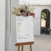 White Acrylic Wedding Sign - -RR