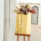 Gold Mirror Acrylic Wedding Welcome Sign -RR