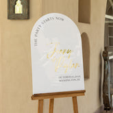 Acrylic wedding sign with 3D Gold Mirror Names