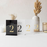 Black Acrylic Table Numbers - Wedding Table Decor - gold table numbers - wedding table number -wedding table signs - table centerpiece AOA