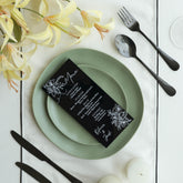 Black Wedding Menu Cards – Modern Acrylic Menu Sign