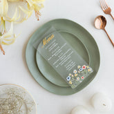 Frosted Acrylic Wildflower Wedding Menu Cards
