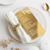 Acrylic Wedding Menu Cards with Couple Logo