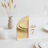 Acrylic table numbers with Menu Card