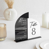 Acrylic Table Numbers with Matching Menu Cards