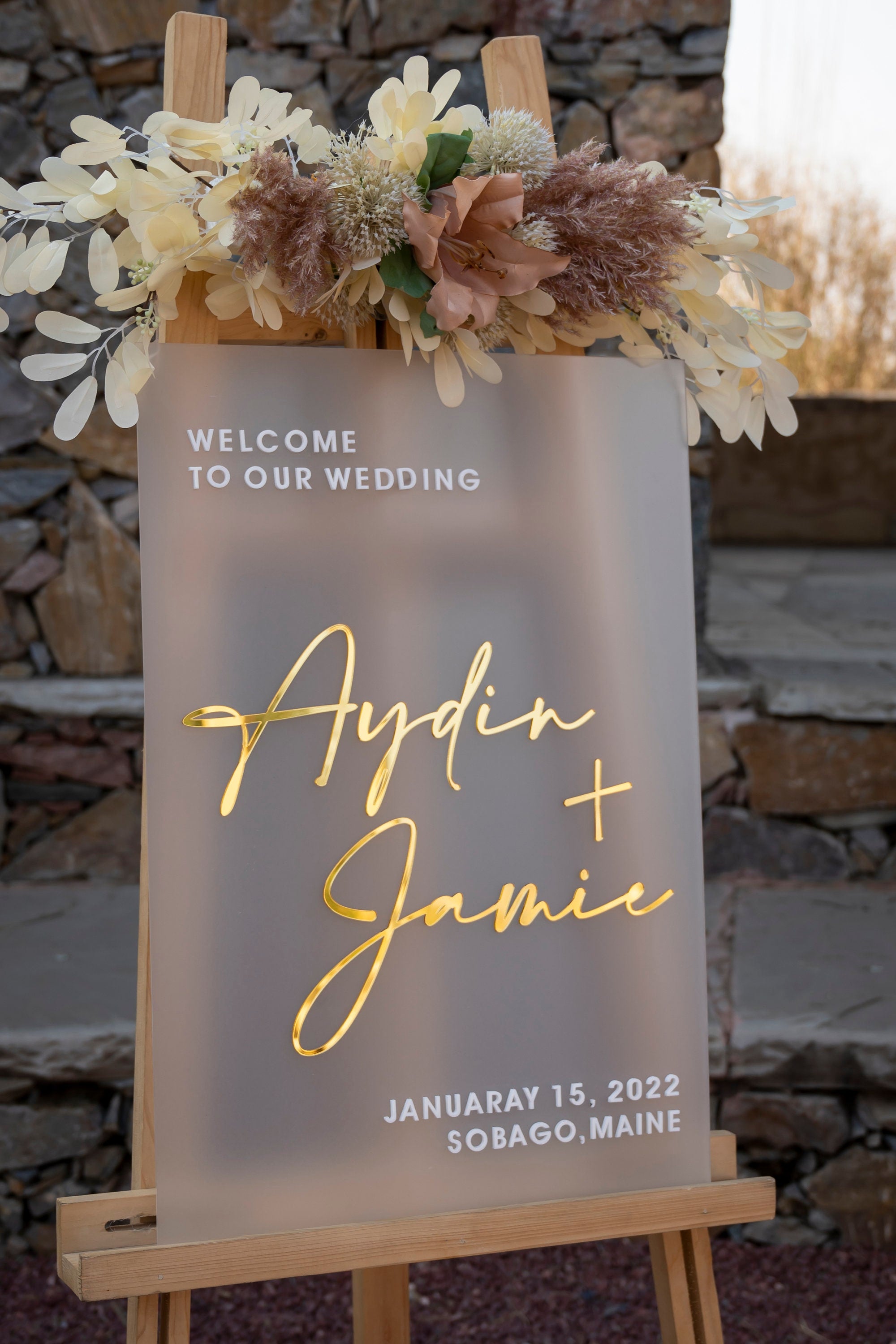 Frosted Acrylic Wedding Welcome Sign ,Acrylic Welcome Sign, Wedding Signage, Acrylic Wedding Sign, 3D Welcome Sign, Custom Wedding Sign