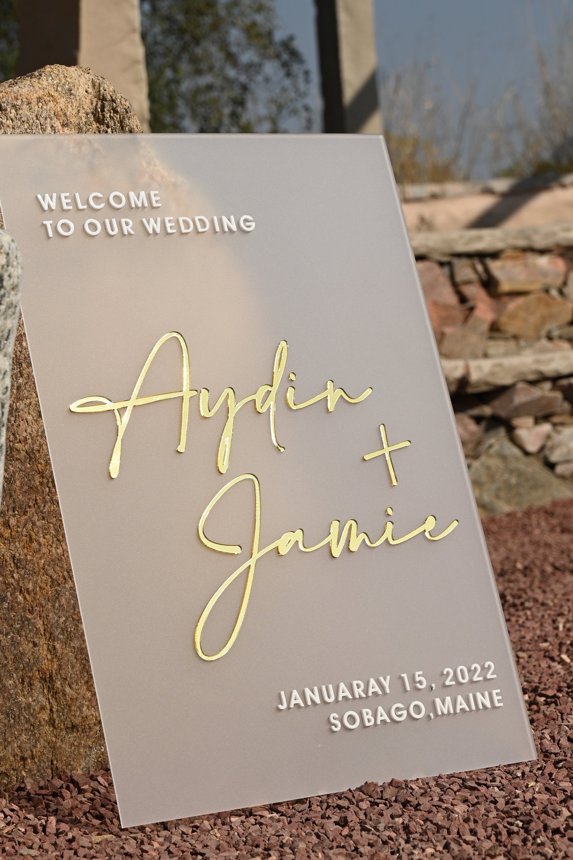 Frosted Acrylic Wedding Welcome Sign ,Acrylic Welcome Sign, Wedding Signage, Acrylic Wedding Sign, 3D Welcome Sign, Custom Wedding Sign