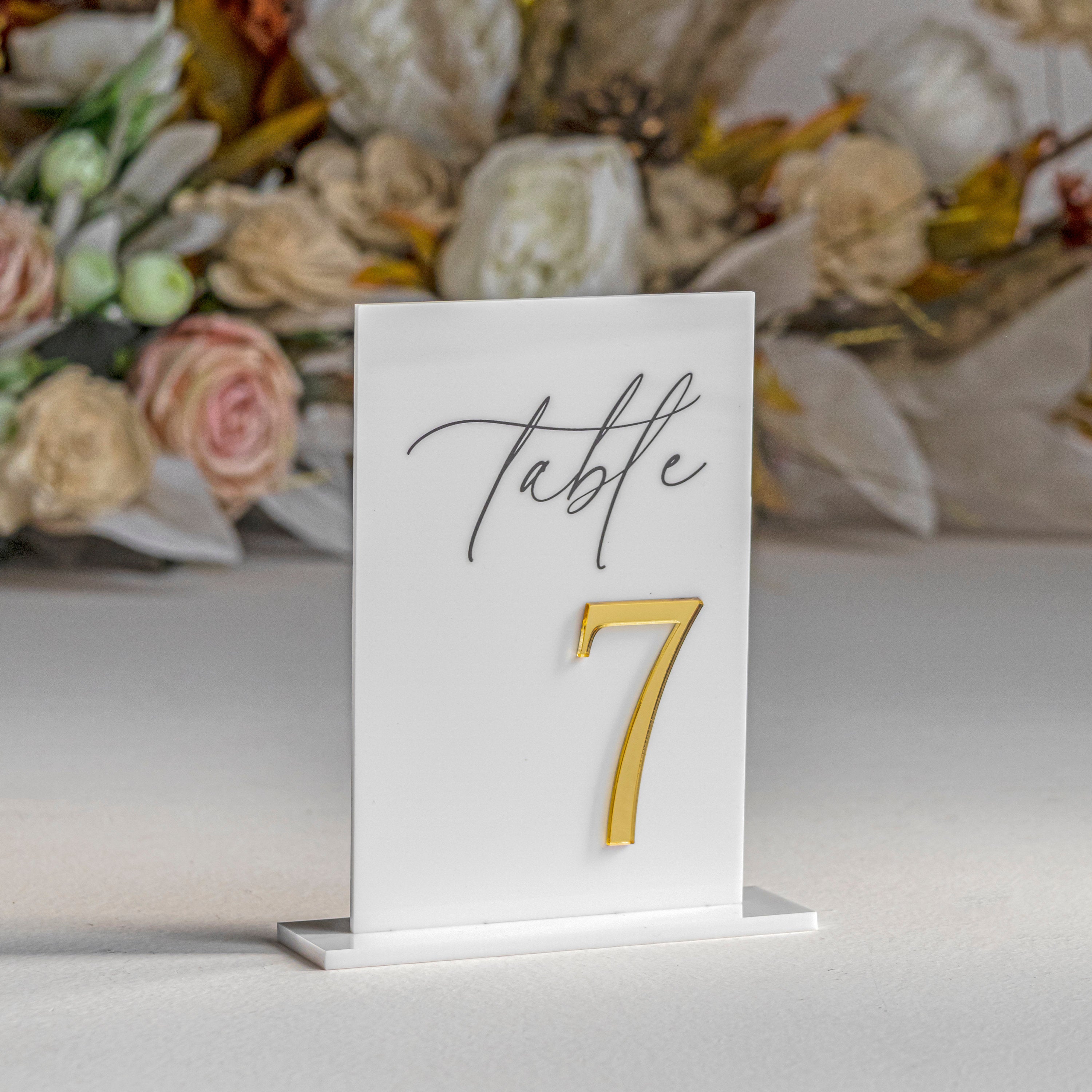 Black Acrylic Table Numbers - Wedding Table Decor - Wedding Signage - Table Signs - Table Numbers - Wedding Stationery - Reception Signs