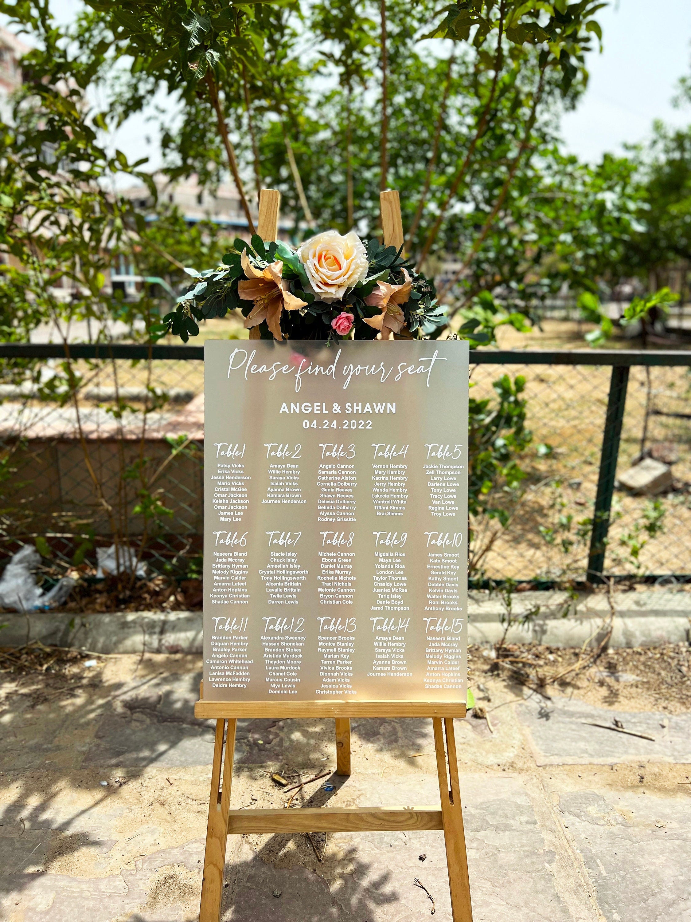 Frosted Acrylic Seating Chart, Wedding seating chart, wedding seating sign, Acrylic wedding sign, Seating chart, custom seating chart