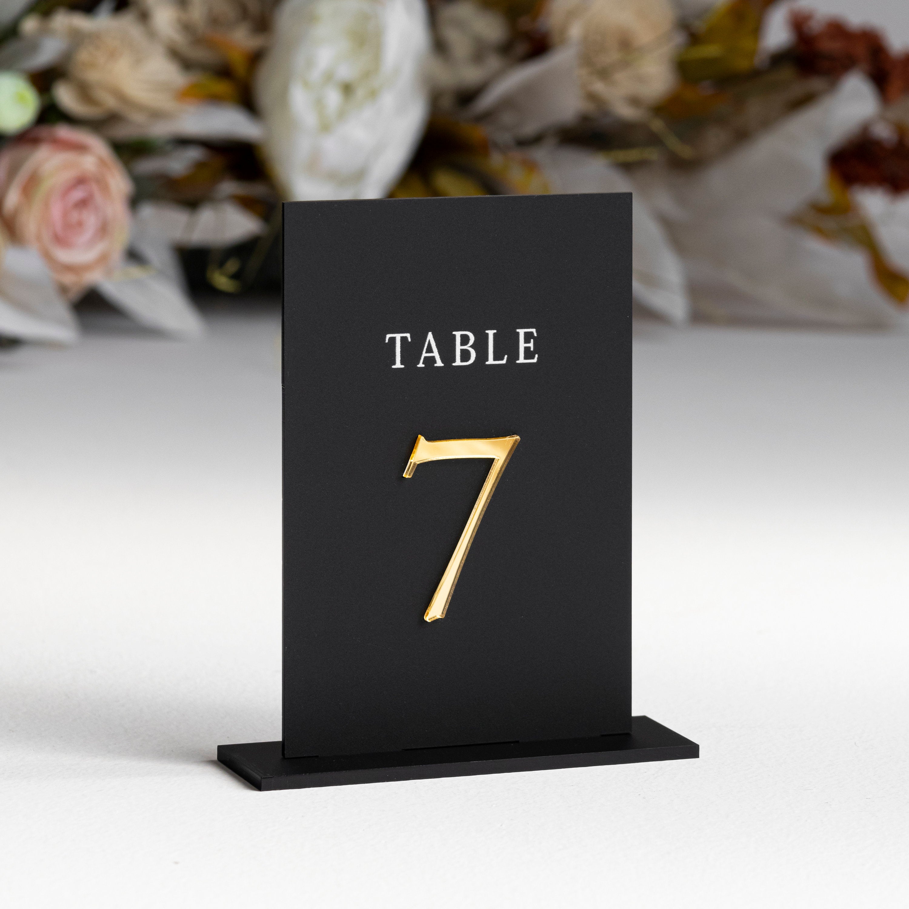 Black Acrylic Table Numbers - Wedding Table Decor - Wedding Signage - Table Signs - Table Numbers - Wedding Stationery - Reception Signs