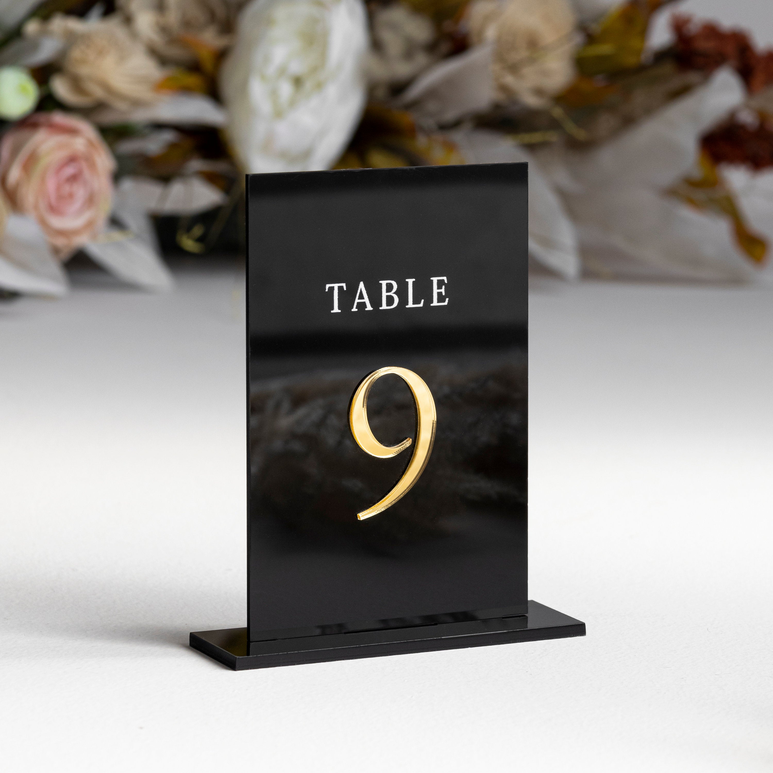 Black Acrylic Table Numbers - Wedding Table Decor - Wedding Signage - Table Signs - Table Numbers - Wedding Stationery - Reception Signs