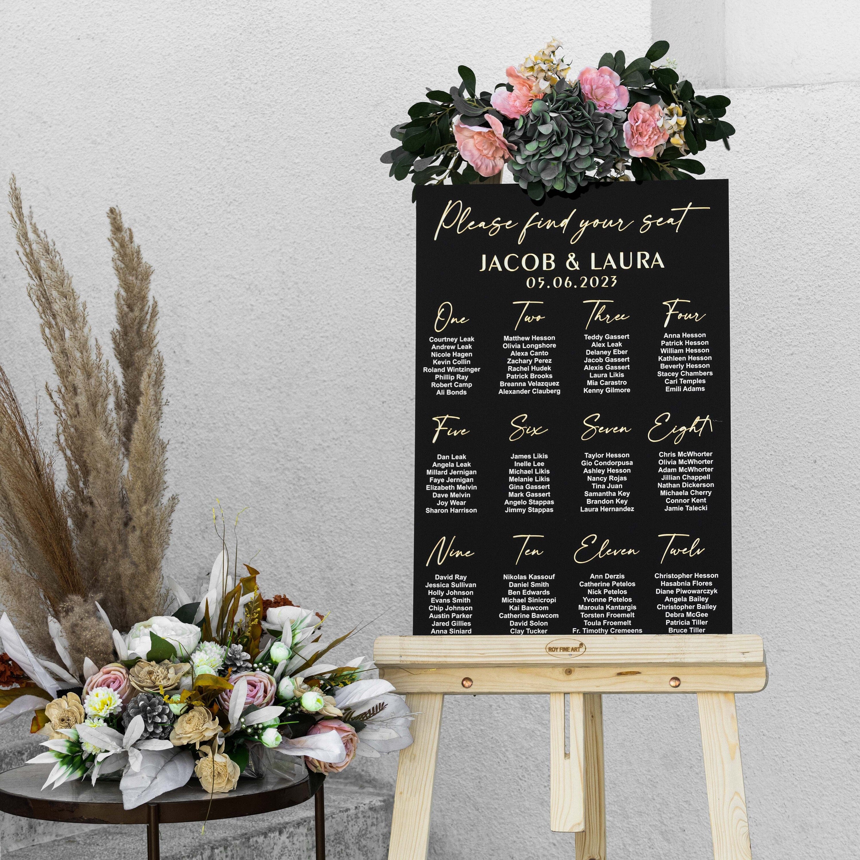 Black Acrylic Seating Chart, Wedding seating chart, wedding seating sign, Please Be Seated Wedding Sign, Wedding Guests Plan