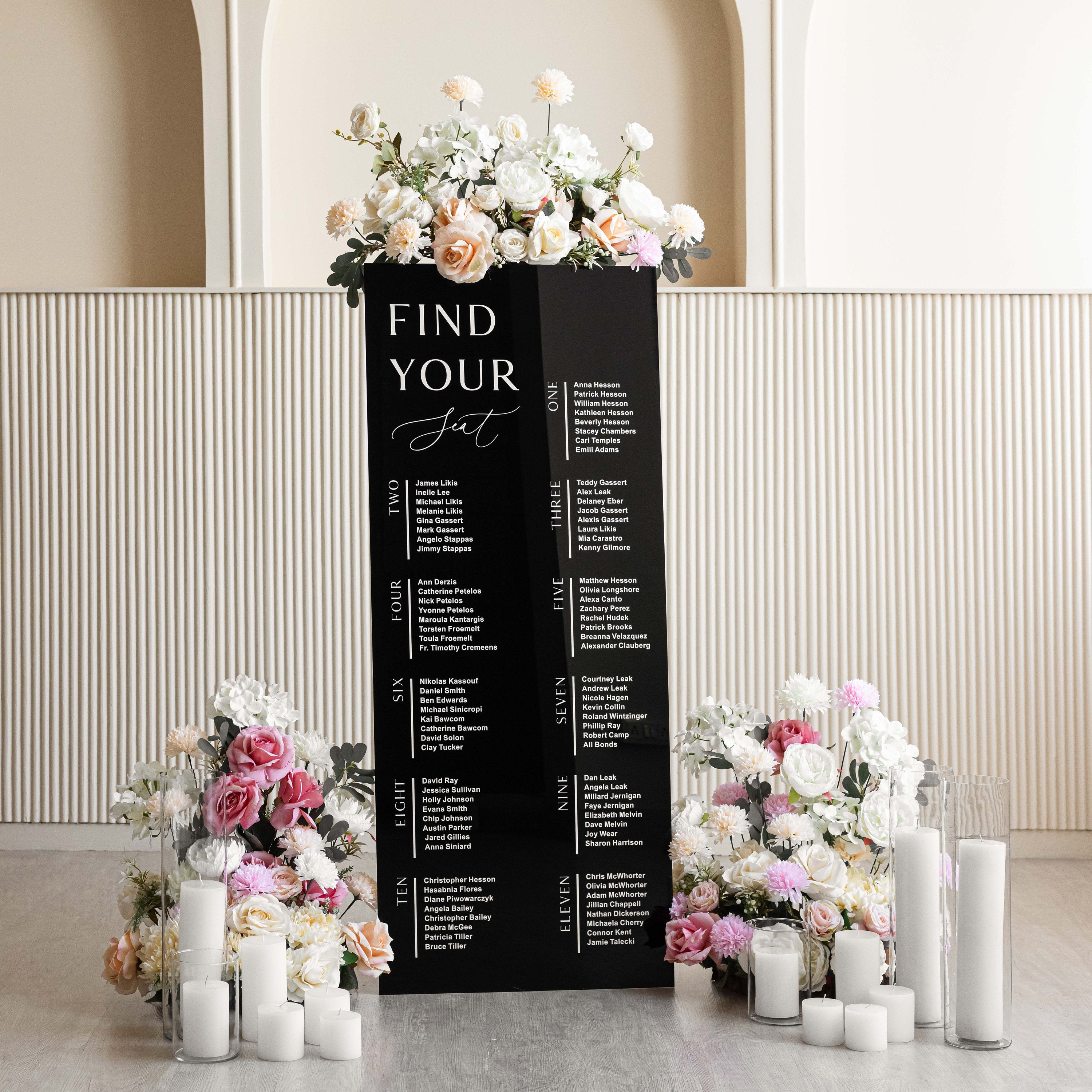 Wedding Signs Bundle - Black Seating Chart  - Set of Three - Acrylic Wedding Sign - Wedding Decor - Reception Welcome Sign - Welcome Signs