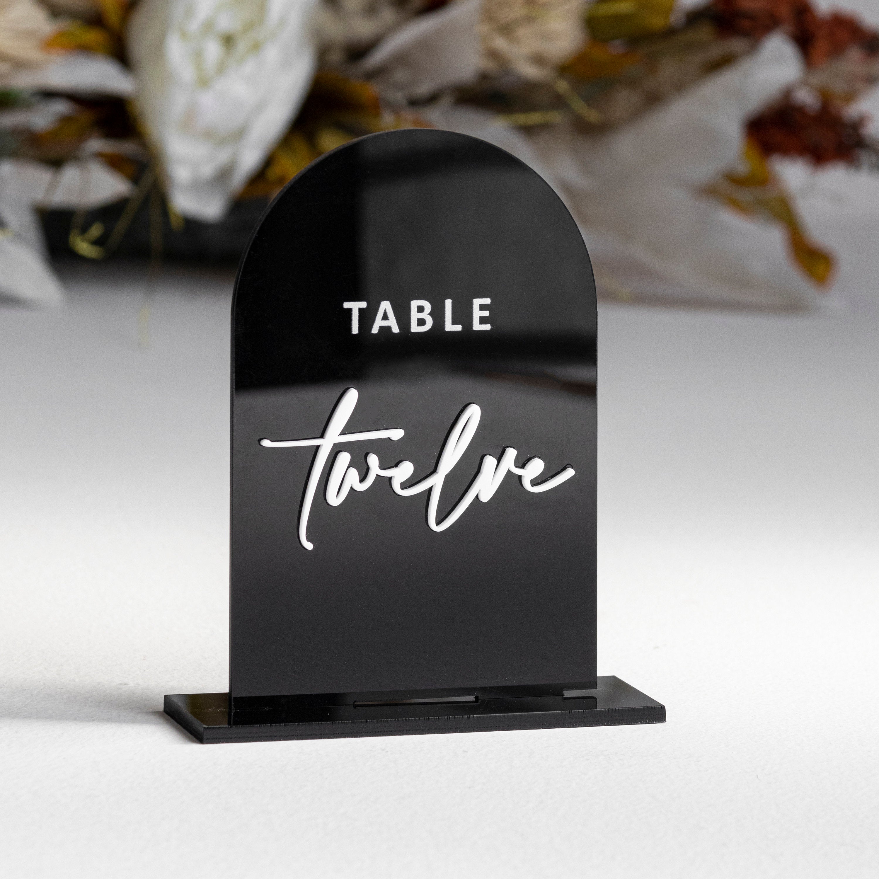 Black Acrylic Table Numbers - Wedding Table Decor - Wedding Signage - Table Signs - Table Numbers - Wedding Stationery - Reception Signs