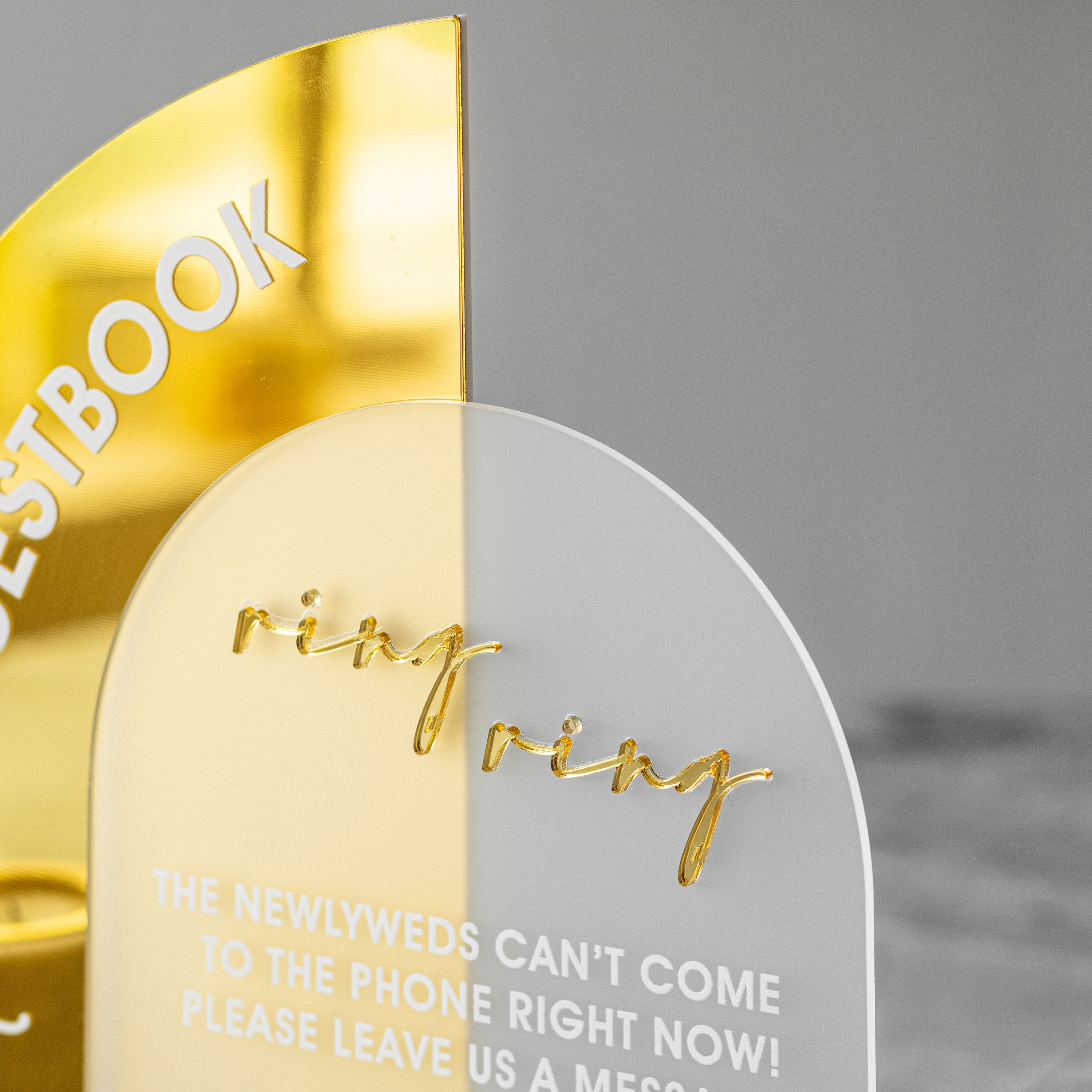 Audio Guestbook Sign, Wedding Guestbook Sign, Telephone Guest Book Sign, Wedding Reception Decor, Wedding Signage, Gold Mirror Wedding Signs